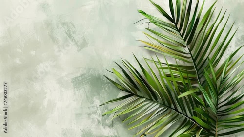 Palm Sunday Wall Background animated presentation background with palm leaf border aesthetic plant christian catholic big day