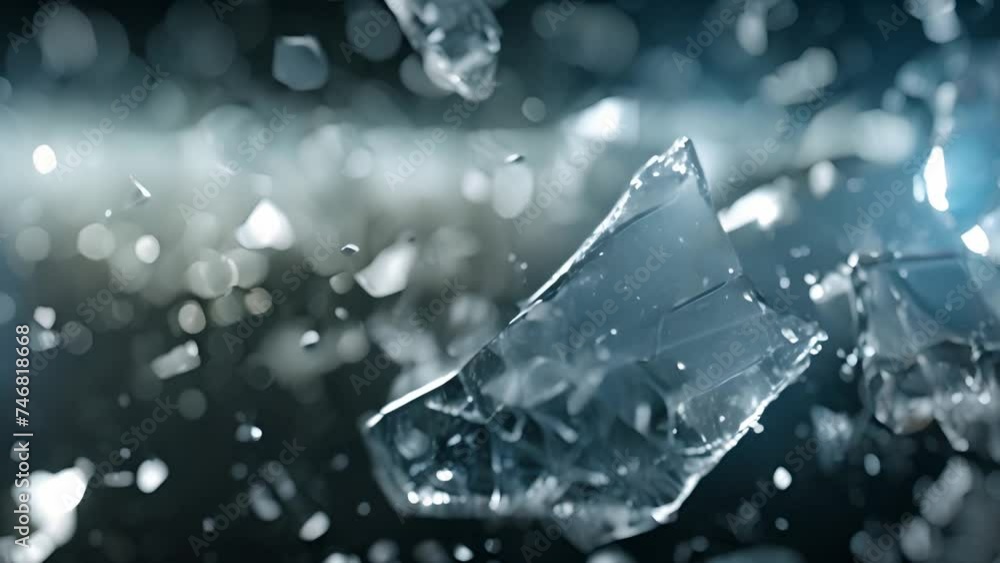 Shimmering glass shards descend in captivating motion. Shimmering glass shards descend in captivating motion.