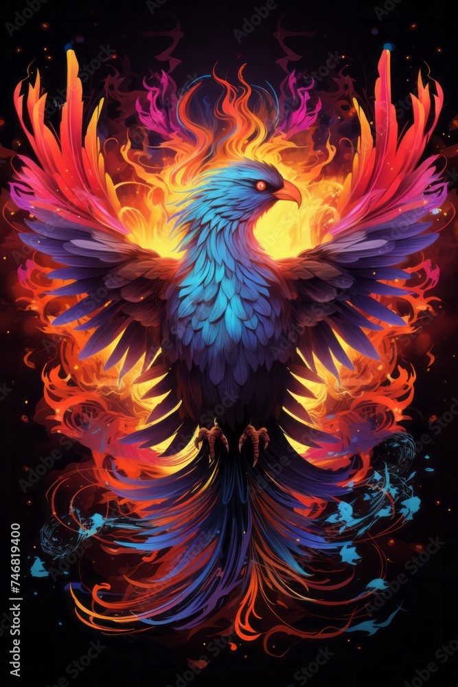 Obraz premium A wise phoenix imparting ancient wisdom