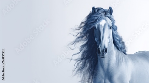 Blue Andalusian horse Ai Generative photo