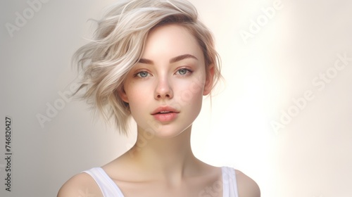 Woman with light hair Ai Generative