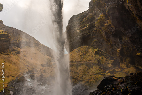 Inside the Kvernufoss Waterfall   Iceland