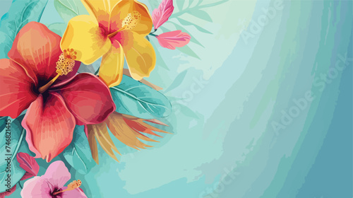 flowers decor isolated background illustration vector