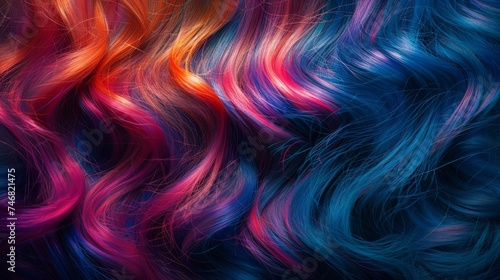 Vibrant abstract background with colorful twisted strands of pink, blue, and orange
