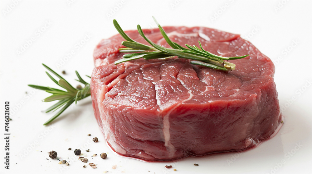 Fillet steak beef meat on white