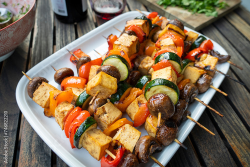 Delicious and healthy tofu and vegetable skewers