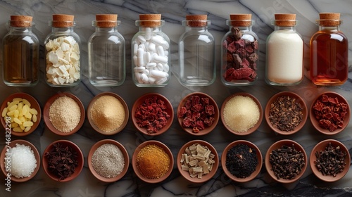 ingredients for a chinesse medicine formula photo