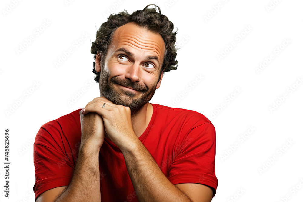 Fototapeta premium Close up of a thoughtful caucasian man