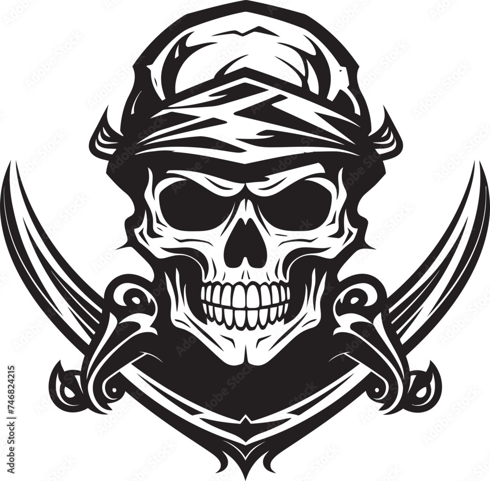 Jolly Roger Dagger Iconic Pirate Mark Skull and Dagger Crest Symbol of Rogues Jolly Roger Dagger Iconic Pirate Mark Skull and Dagger Crest Symbol of Rogues