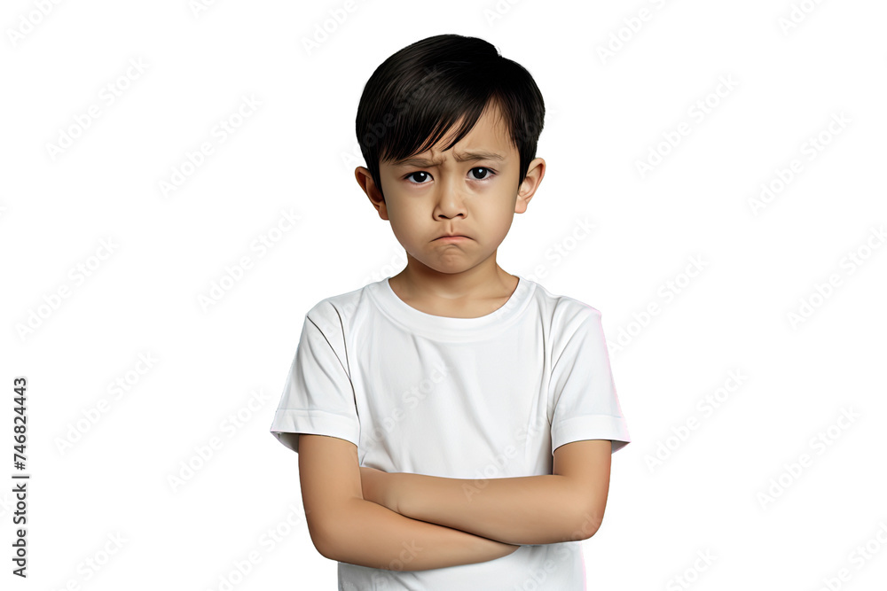 Close up of an angry chinese kid Close up of an angry chinese kid