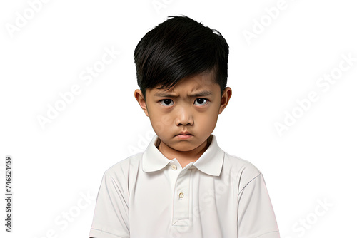 Close up of an angry chinese kid