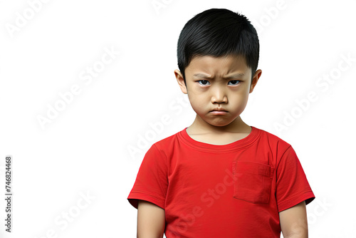 Close up of an angry chinese kid