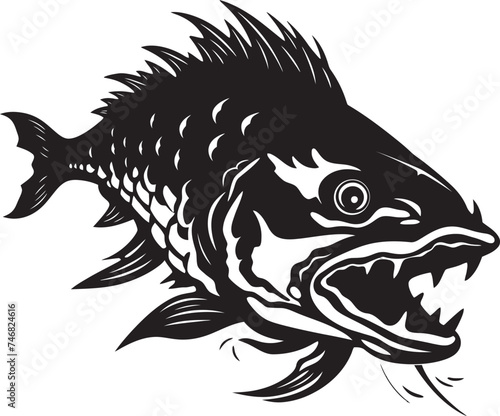 Stream Serenade Artistic Freshwater Fish Vector Symbols Tropical Transcendence Vibrant Fish Logo Vector Graphics