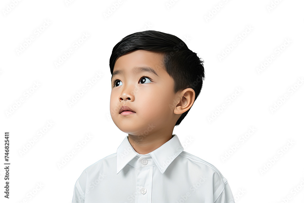 Close up of a thoughtful chinese boy Close up of a thoughtful chinese boy
