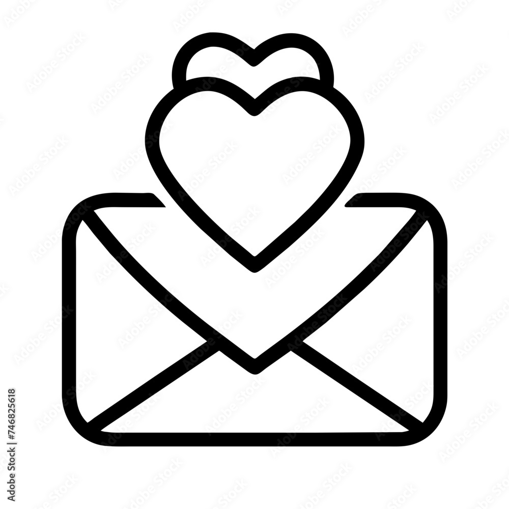 Icon of a love letter in an envelope Icon of a love letter in an envelope