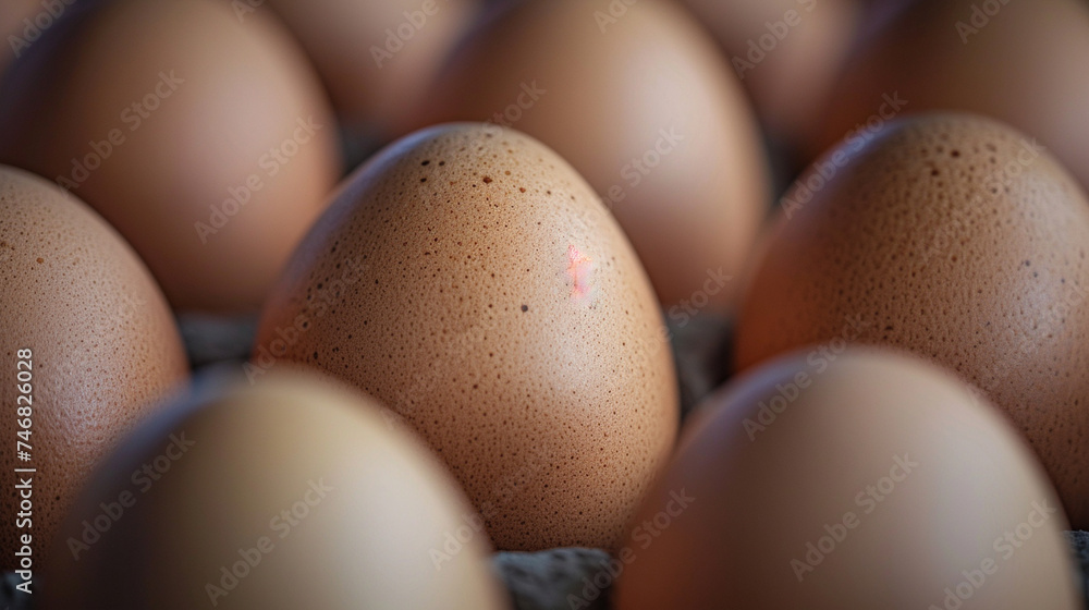 Raw Organic Brown Eggs, Chicken eggs in carton box . Generative Ai Raw Organic Brown Eggs, Chicken eggs in carton box . Generative Ai