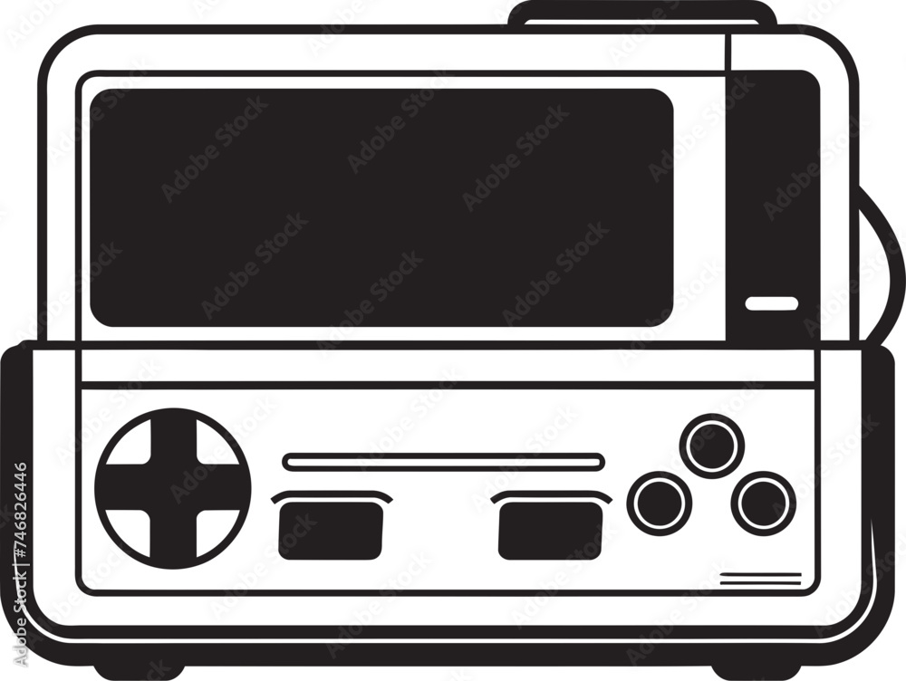 Fototapeta premium Nostalgic Gaming Oasis Retro Console Icon Blast from the Retro Past Vintage Handheld Console Vector