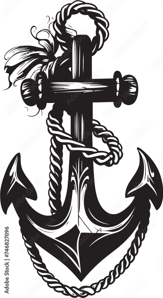 Oceanic Journey Logo Ship Anchor with Rope Vector Icon Vintage Seafaring Insignia Anchor Rope Vector Design Oceanic Journey Logo Ship Anchor with Rope Vector Icon Vintage Seafaring Insignia Anchor Rope Vector Design