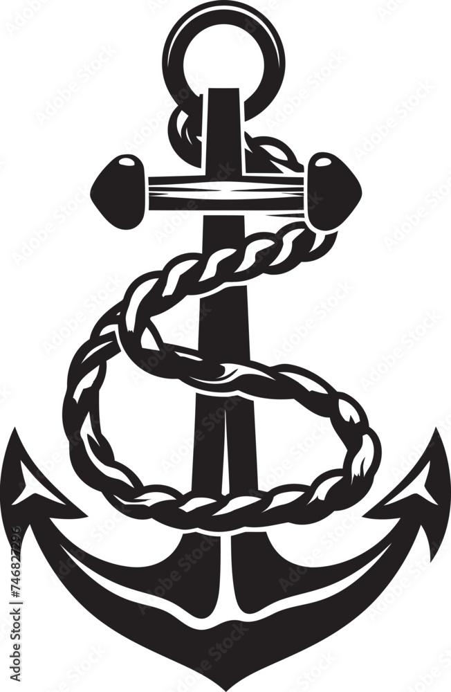 Maritime Legacy Icon Anchor Rope Vector Design Nautical Heritage Emblem Ship Anchor with Rope Graphic Maritime Legacy Icon Anchor Rope Vector Design Nautical Heritage Emblem Ship Anchor with Rope Graphic