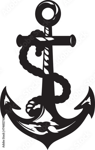 Nautical Excellence Icon Ship Anchor with Rope Vector Graphic Seafarers Pride Symbol Anchor Rope Vector Design