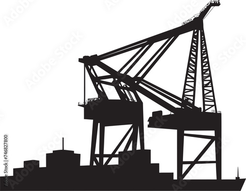 Harbor Crane Symbol Shipping Port Vector Design Container Terminal Icon Port Crane Vector Graphic