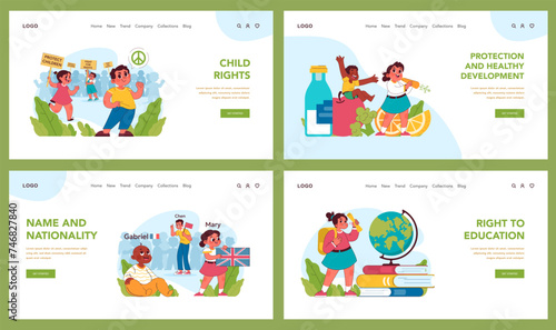 Child rights set. Vector illustration