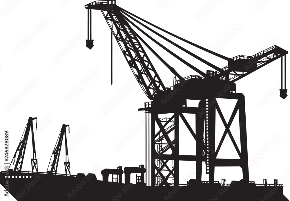 Maritime Cargo Handler Icon Port Crane Vector Design Seaport Logistics ...