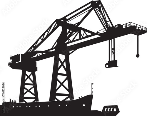 Seaport Handling Solutions Crane Logo Design Cargo Handling Terminal Emblem Port Crane Icon