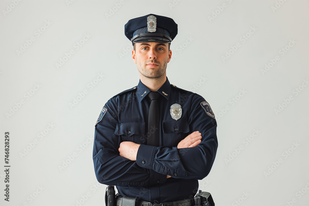 Portrait of policeman in uk, england on white background. Portrait of policeman in uk, england on white background.