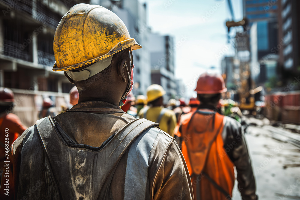 Stand for Rights: Construction Workers on Strike. They are protesting for better wages and working conditions. Stand for Rights: Construction Workers on Strike. They are protesting for better wages and working conditions.