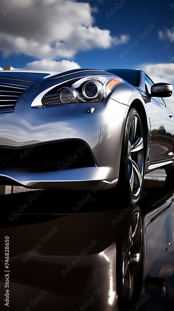 Gorgeous Side View of Gleaming JX35 Infiniti Car In Motion - High Quality Stock Photo