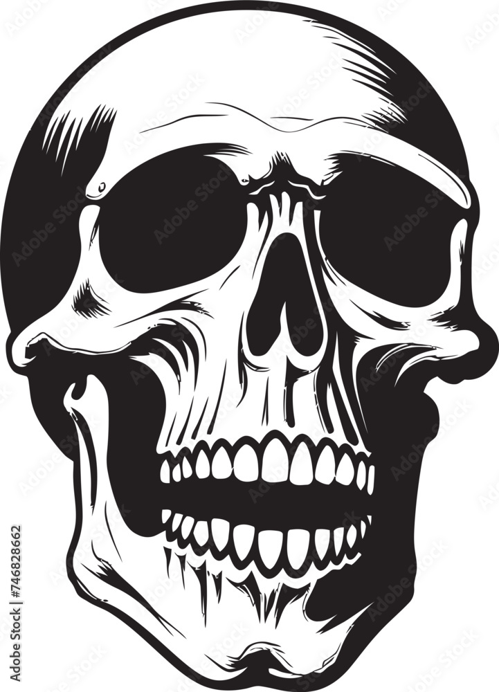 Fototapeta premium Shocked Skeleton Icon Terrifying Vector Logo Design Grim Surprise Graphic Startled Skeleton Vector Icon