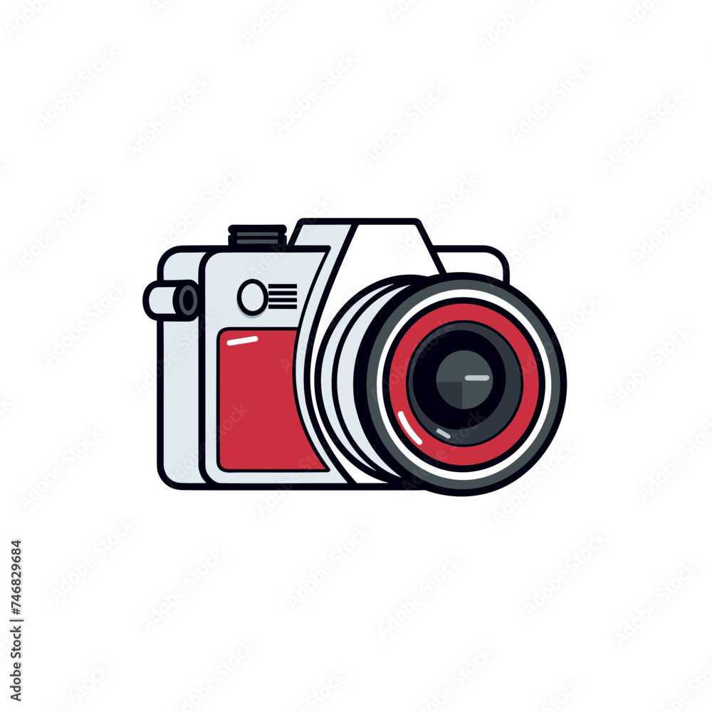 digital photo camera vector illustration isolated transparent background logo, cut out or cutout t-shirt print design