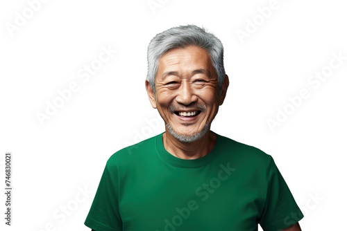 Close up of a happy old chinese man