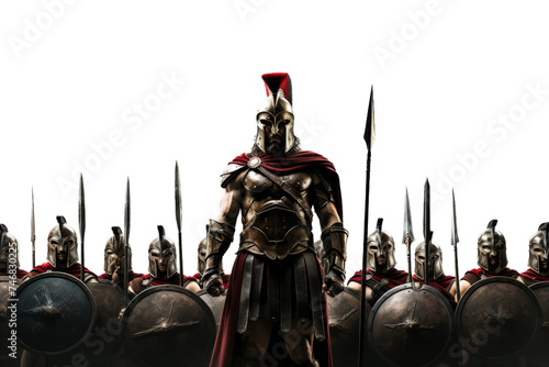Spartan Phalanx Formation with Warriors Standing Strong Isolated on Transparent Background photo