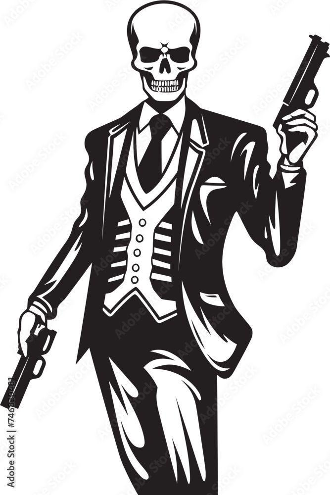 Bonefire Battleground Firearms Graphic Logo Skele Sniper Skeleton with Guns Vector Icon Bonefire Battleground Firearms Graphic Logo Skele Sniper Skeleton with Guns Vector Icon