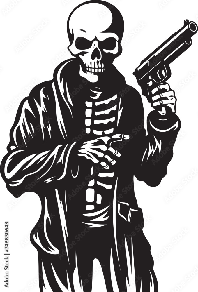 Skele Shot Squad Skeleton with Guns Vector Rifle Renegades Gunslinging Skeleton Icon Skele Shot Squad Skeleton with Guns Vector Rifle Renegades Gunslinging Skeleton Icon