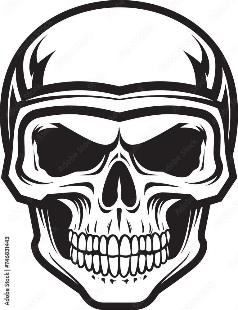 SkullDefender Vector Logo with Skull in Helmet HelmSentinel Helmeted Skull Icon Graphic
