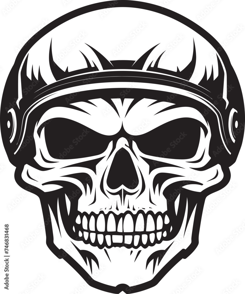 SkullGuardian Vector Logo with Skull in Helmet HelmDefender Helmeted Skull Icon Graphic