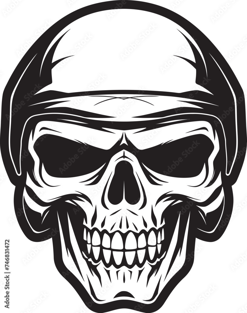 Fototapeta premium HelmDefender Helmeted Skull Icon Graphic SkeleKnight Vector Icon with Skull in Helmet