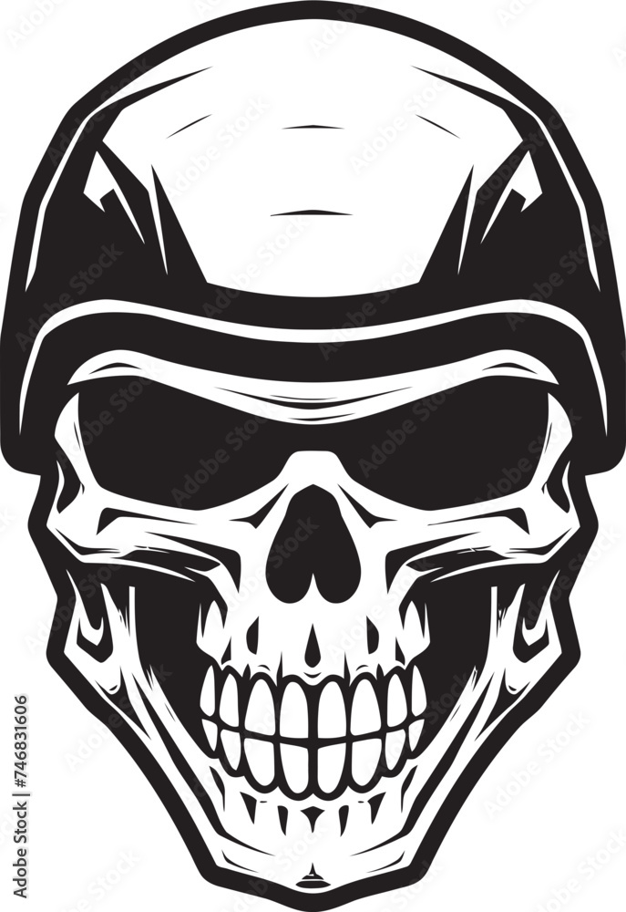 BoneSentinel Helmeted Skull Logo Design SkullHerald Vector Logo with Skull in Helmet