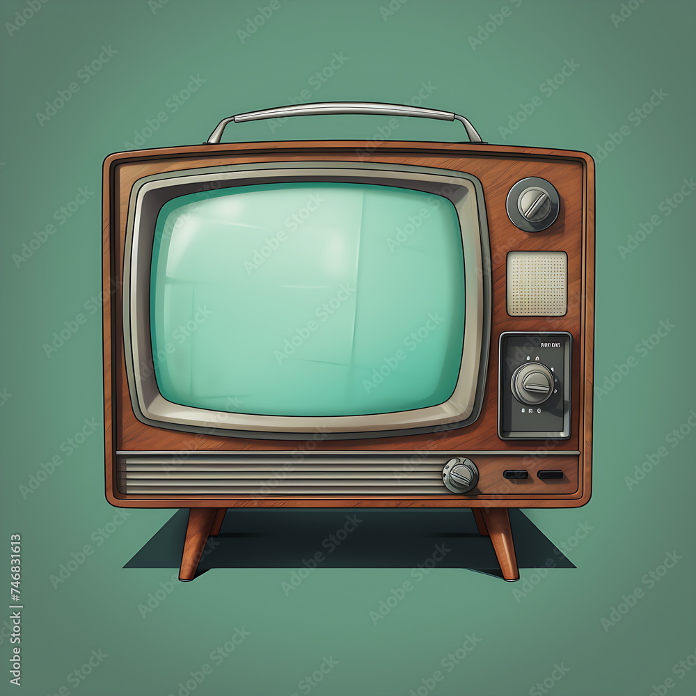 retro design old television. Generative AI