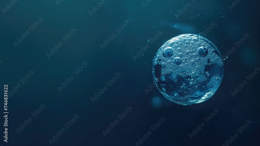 A close-up of a water bubble resembling a planet A close-up of a water bubble resembling a planet