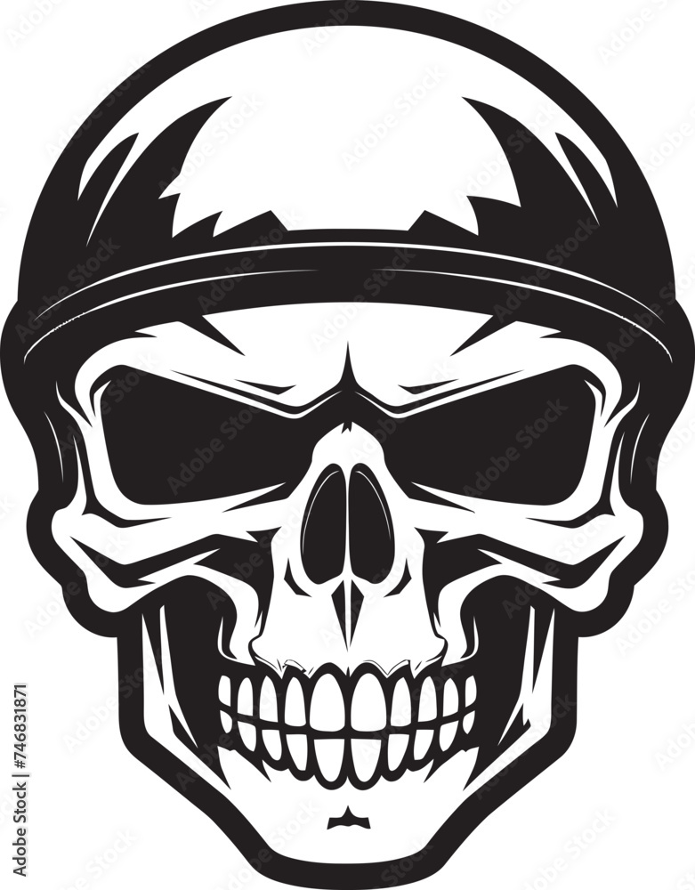 SkeleGuardian Vector Icon with Skull in Helmet BoneDefender Helmeted Skull Logo Design