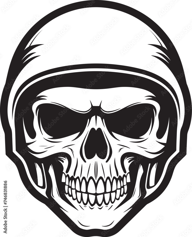 Fototapeta premium BoneArmor Helmeted Skull Logo Design SkullGuard Vector Logo with Skull in Helmet