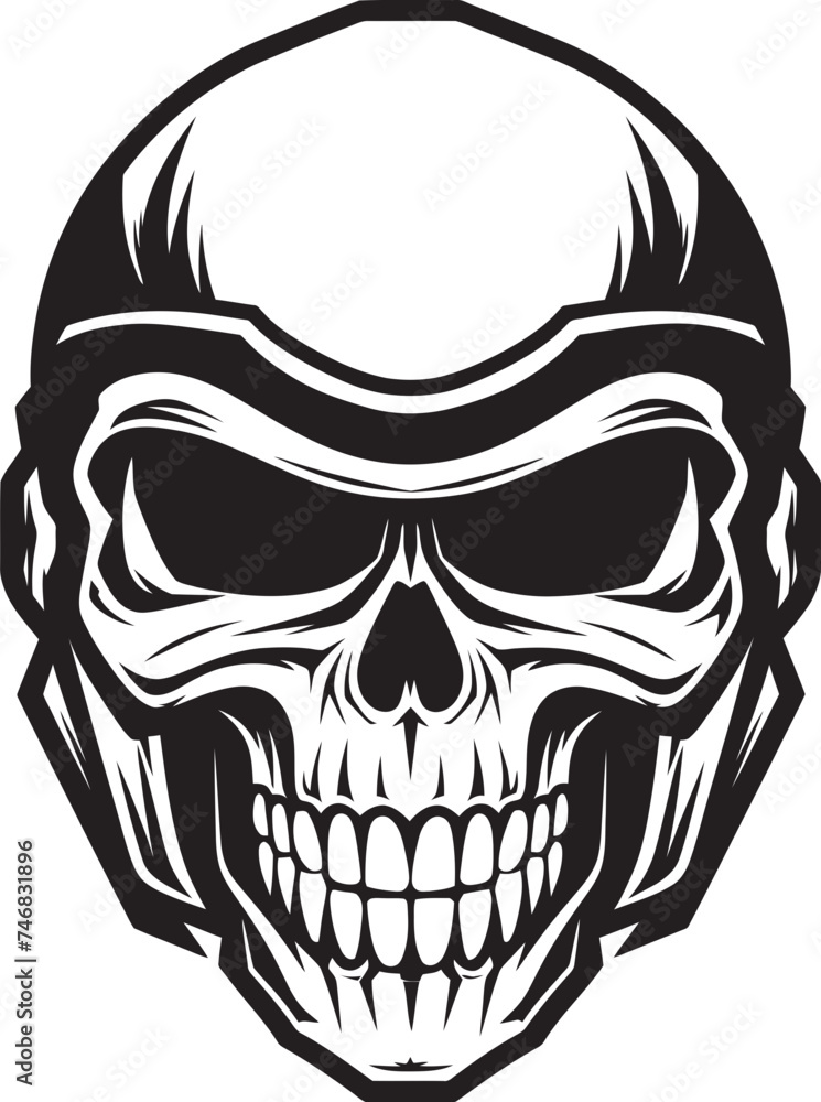 Fototapeta premium SkullSafe Helmeted Skull Logo Design ArmorHead Vector Icon with Skull in Helmet