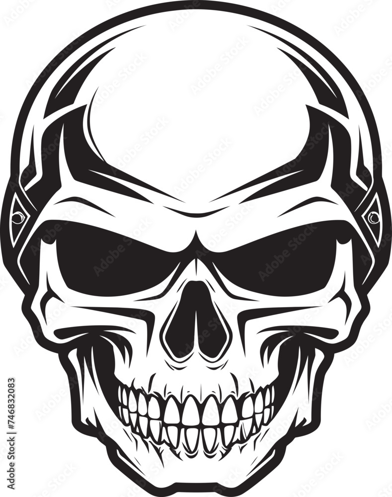 Fototapeta premium GuardianGrim Helmeted Skull Vector Icon SafeSkull Helmeted Skull Logo Design