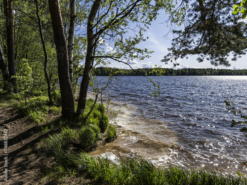 Beautiful landscape on the Vsevolozhsk Lakes, in the Leningrad region in North-West Russia photo