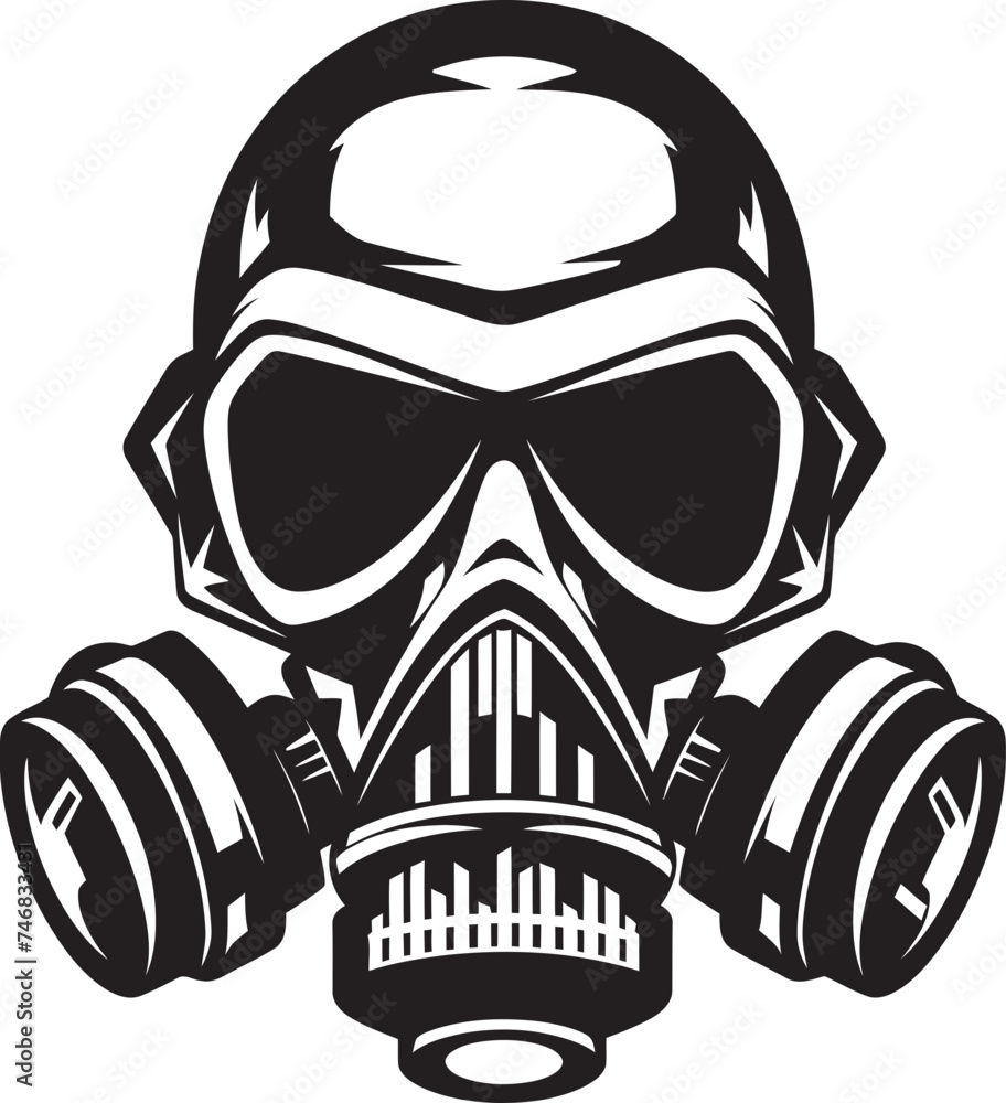 Respirator Reaper Gas Mask Adorned Skull Icon Design Viral Vigilante Vector Icon with Gas Masked Skull Respirator Reaper Gas Mask Adorned Skull Icon Design Viral Vigilante Vector Icon with Gas Masked Skull