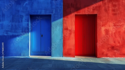 rote und blaue Tür (Demokraten & Republikaner)